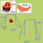 2-in-1 Garden Swing for Babies and Children from 6 Months to 8 Years, Orange and Blue