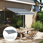 Outsunny Replacement Awning Cover for 4x3m Retractable Sun Shade Canopy in UV 50+ Polyester, Grey