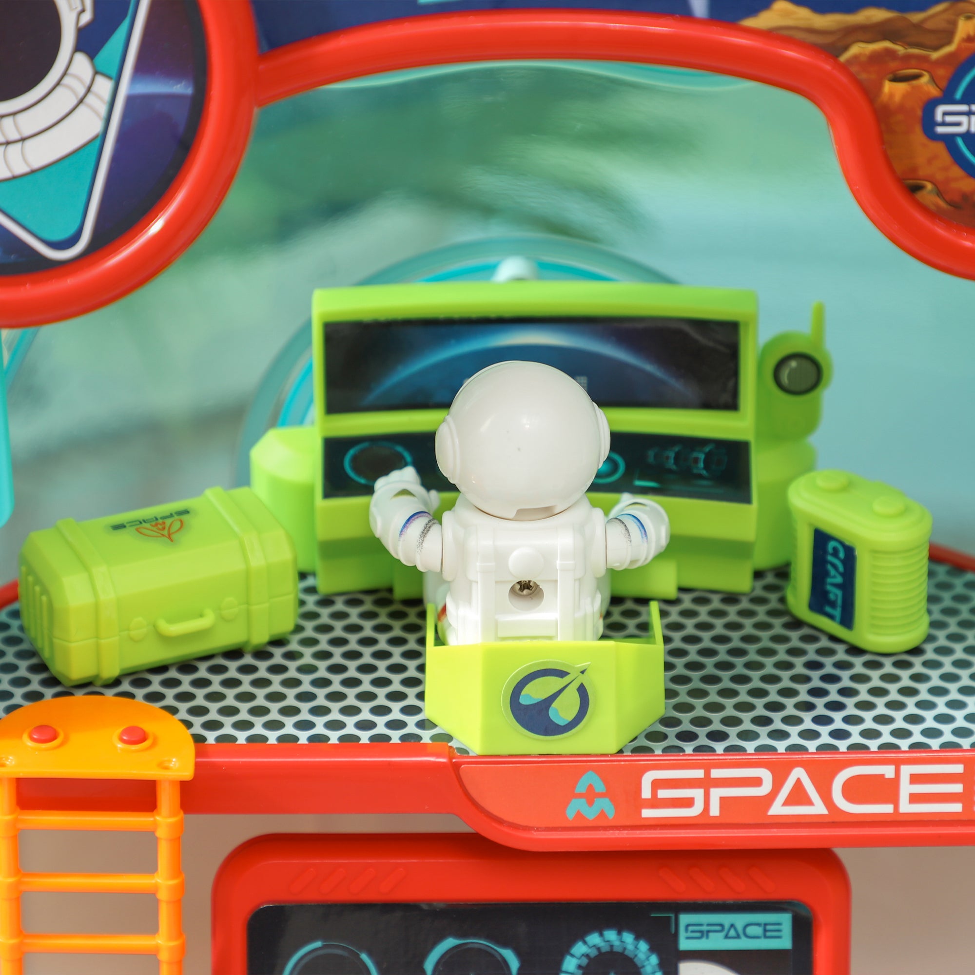 21-Piece Space-Themed Toy Workbench with Sounds and Lights, PP and GPPS, 45.5x24x52.5 cm