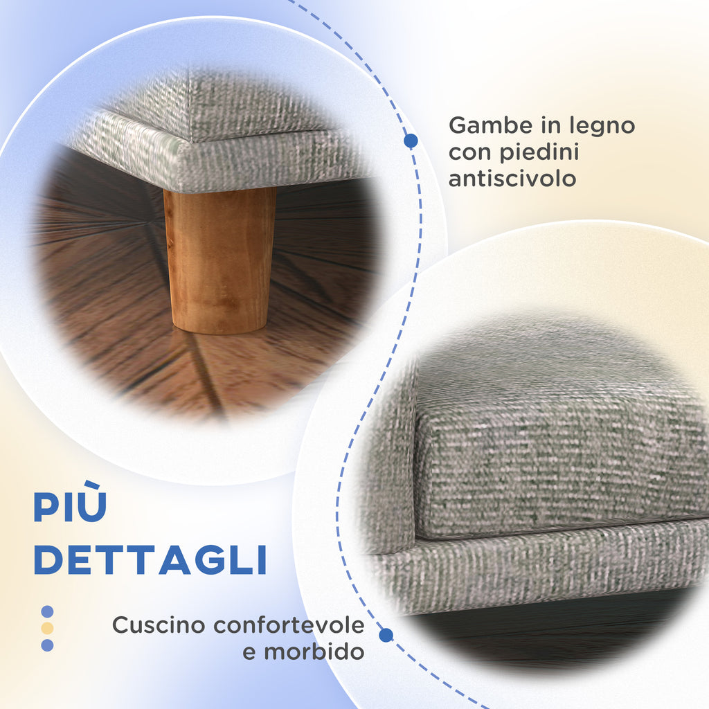 Large Dog Sofa with Removable Cushion, Polyester and Wood, 98x67x25 cm, Grey