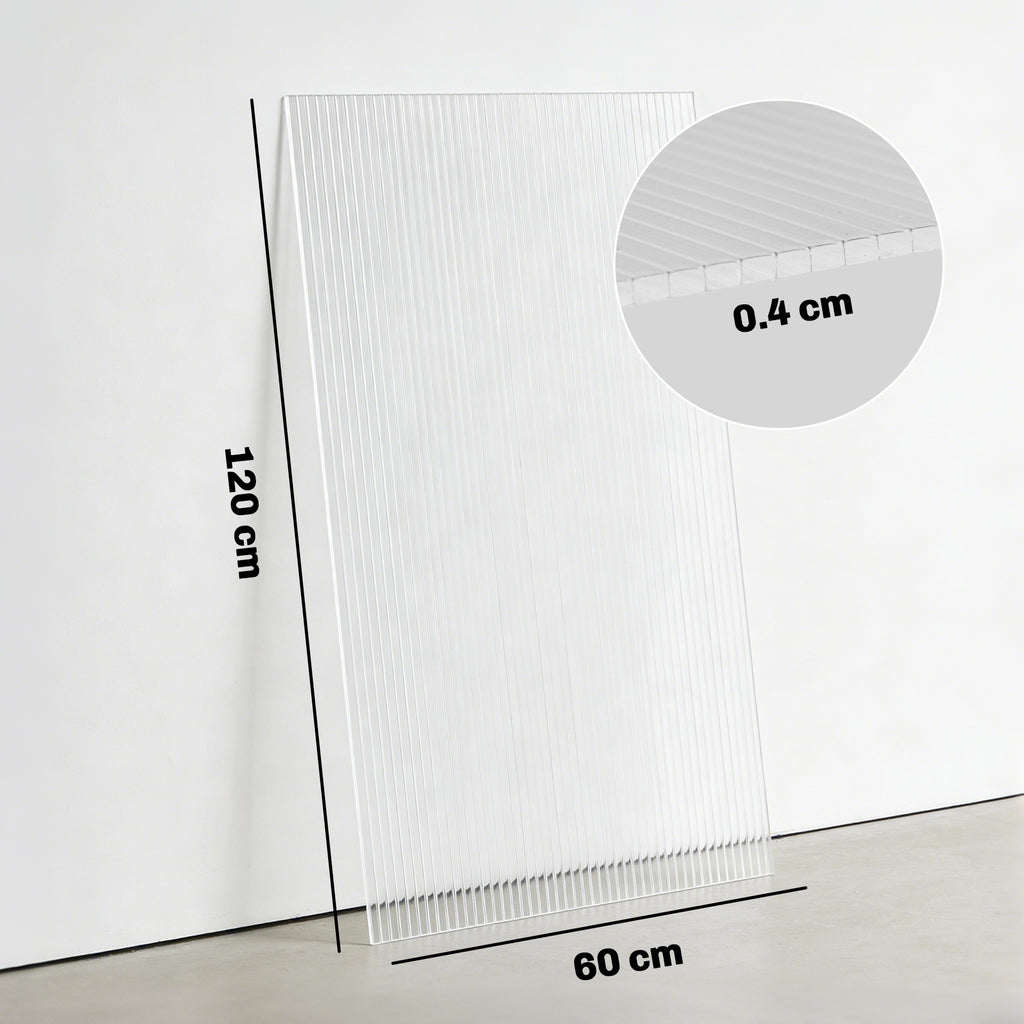 Outsunny Set of 10 Polycarbonate Honeycomb Sheets, 120x60 cm, Anti-UV, Cuttable, for Greenhouses and Canopies, Roofs