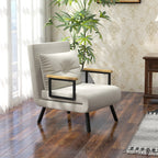 Velvet Cream,  3 in 1 Armchair Bed with Reclining Backrest and Cushion, in Velvet Effect Fabric, 63x73x81 cm, Cream