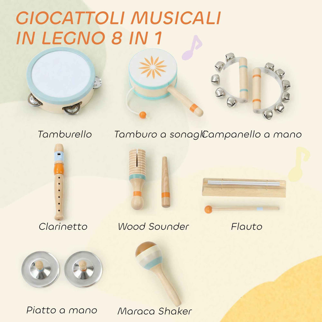 Kids Musical Instruments, Montessori Wooden Percussion Set