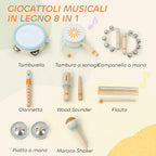Kids Musical Instruments, Montessori Wooden Percussion Set