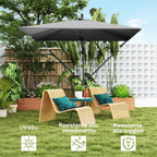 Cantilever Garden Umbrella 3x2.5 m with Crank, Tiltable and Swivel with Cover, Gray