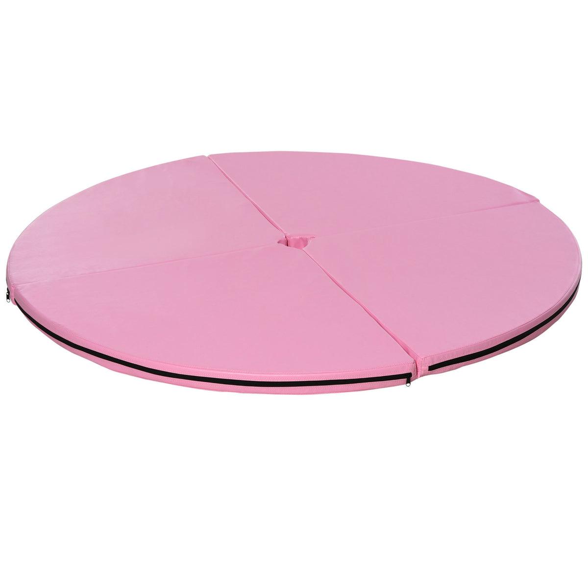 HOMCOM Non-Slip Foldable Pole Dance Mat in EPE Foam and PVC, Ø150x5cm, Pink