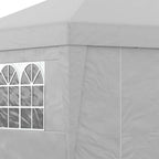 Outsunny 3x3 m Folding Gazebo with Adjustable Height and Windows, in Steel and Oxford Fabric, Light Grey