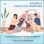 Slide for Children 18-36 Months with Side Basketball Hoop, Plastic, 133x60x70 cm, Pink and Grey