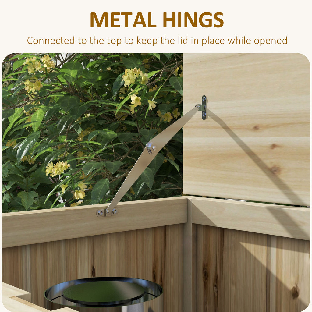 Outsunny Bench Garden container 172L in fir wood, 120x55x45cm, wood color - Borgè