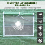 Outsunny Tunnel Greenhouse, Outdoor Vegetable Garden Greenhouse with Roll-Up Door and 8 Windows, 6x3x2 m, Steel and PE, Green