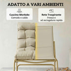 Outsunny Outdoor Rocking Chair, Seat 63 cm, Cushion Included, Khaki Color.