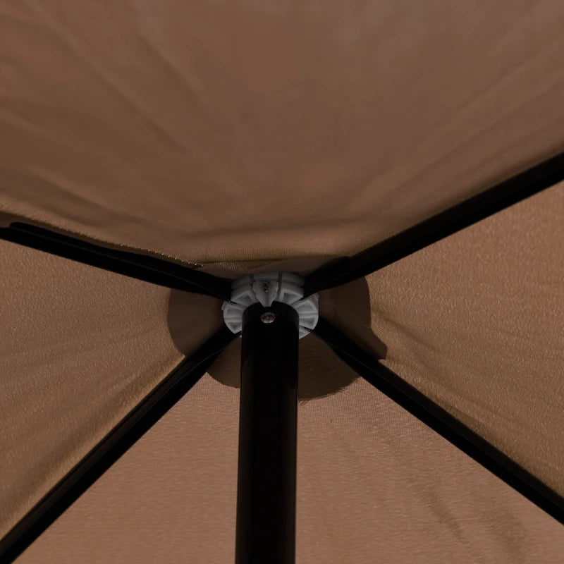 2x2m Outdoor Umbrella with Square Canopy, Adjustable and Portable, in Metal and Polyester, Coffee - Borge' Group Limited