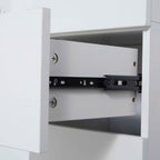 kleankin Bathroom Cabinet with Adjustable Shelf, 2 Closed Shelves and a Wooden Drawer, 30x28x180 cm, White