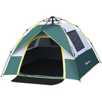 Outsunny Automatic camping tent for 2 people with internal pockets and mat, 205x195x135cm green - Borgè