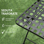 3-Piece Garden Set, Coffee Table and 2 Folding Chairs with Mosaic, Blue