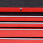 DURHAND Tool Cart with 7 Drawers, EVA Mats, Lock and 2 Keys, Wheels with Brakes, Handle, Red