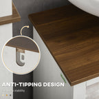 kleankin Bathroom Cabinet Under Sink with 2-Door Cabinet and Open Shelf, Chipboard, 60x30x60 cm - Borgè
