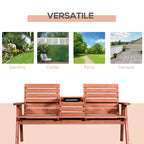 2 or 3-Seater Outdoor Bench in Fir Wood, Convertible Table in Seat, Waterproof, 160x68x92cm