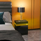 HOMCOM 16-Color LED Nightstand with 4 Modes and 2 Drawers, Wooden, 45x35x52 cm, Black