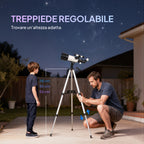 Outsunny 70mm Astronomical Telescope with 2 Eyepieces and Smartphone Adapter, 80x80x135 cm, Black and White