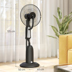3-Speed Misting Fan, 75° Oscillation, Adjustable Misting, Black