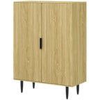 Space-Saving Shoe Rack for 15 Pairs of Shoes with 4 Adjustable Shelves, 80x38x110cm, Oak