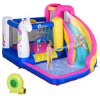 Inflatable Bouncy Castle for Kids with Slide, Pool and Basketball Hoop, Giant Inflatable Bouncy Game for 3 Children, 360x305x210 cm - Borge' Group Limited