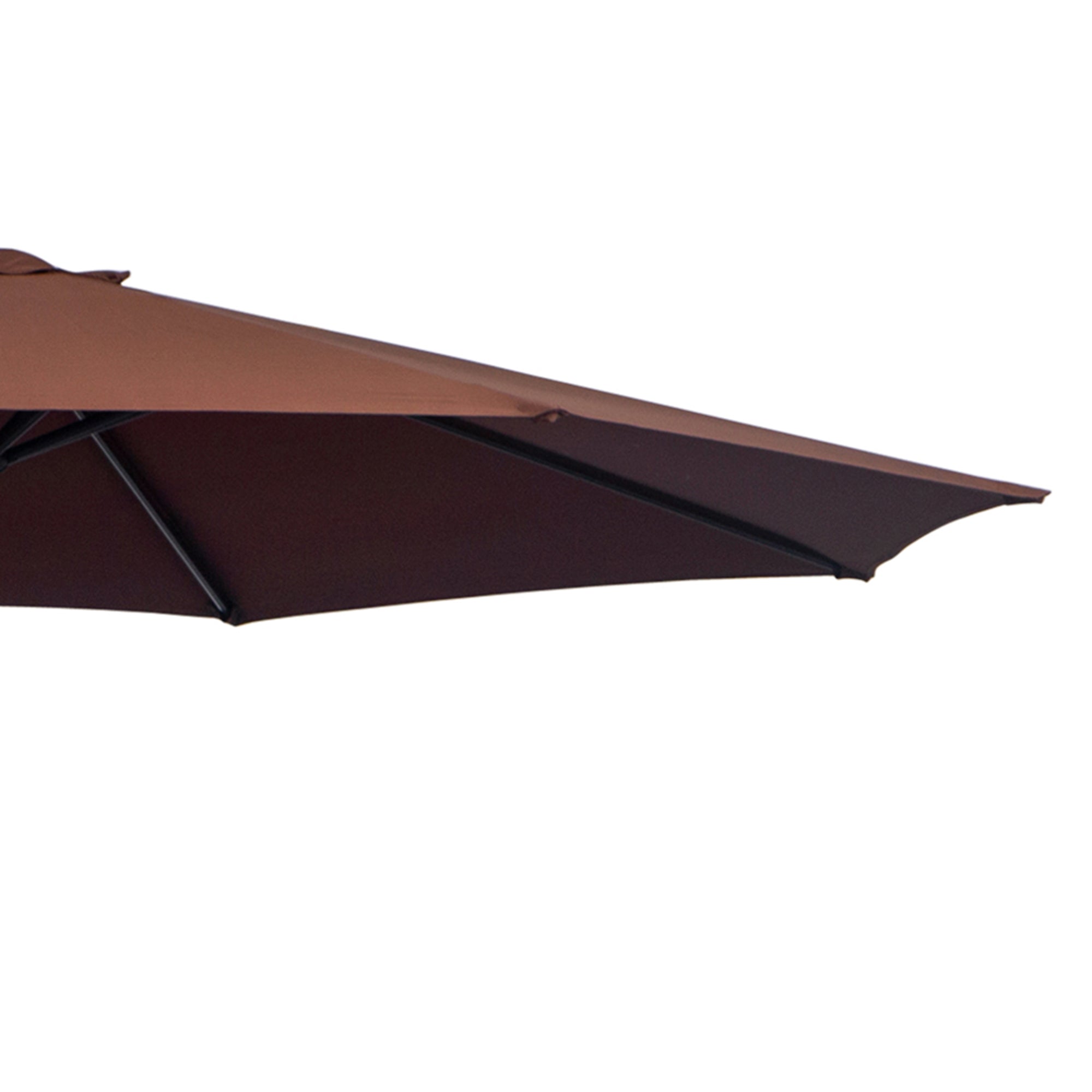 Outsunny 3x2.5m Garden Umbrella with Tilting Arm and Crank, in Steel and Polyester, Brown