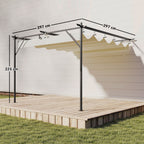 Outsunny Gazebo Pergola 3x3 m with Sliding Roof and Drainage Holes, Cream