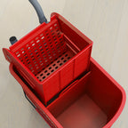 HOMCOM Cleaning Trolley Floor Mop with Wringer 60x27x70.5cm Red