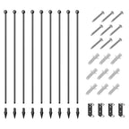 PawHut 8-Panel Modular Indoor/Outdoor Dog Kennel with 9 Pegs, Steel, 164x164x100 cm, Black