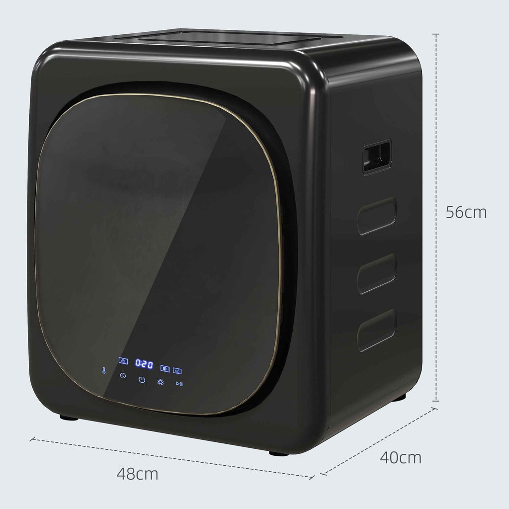 4kg Load Air Dryer with Timer and Smart Program, Stainless Steel and ABS, 48x40x56 cm, Black