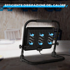 6500K LED Work Spotlight with Swivel Head and Adjustable Support, in Aluminum and Metal, 35x20x32 cm, Black