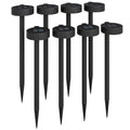 Set of 8 Solar-Powered Outdoor Spotlights with 3000K LED Lighting, in PP, PS and ABS, 12x10x46 cm, Black