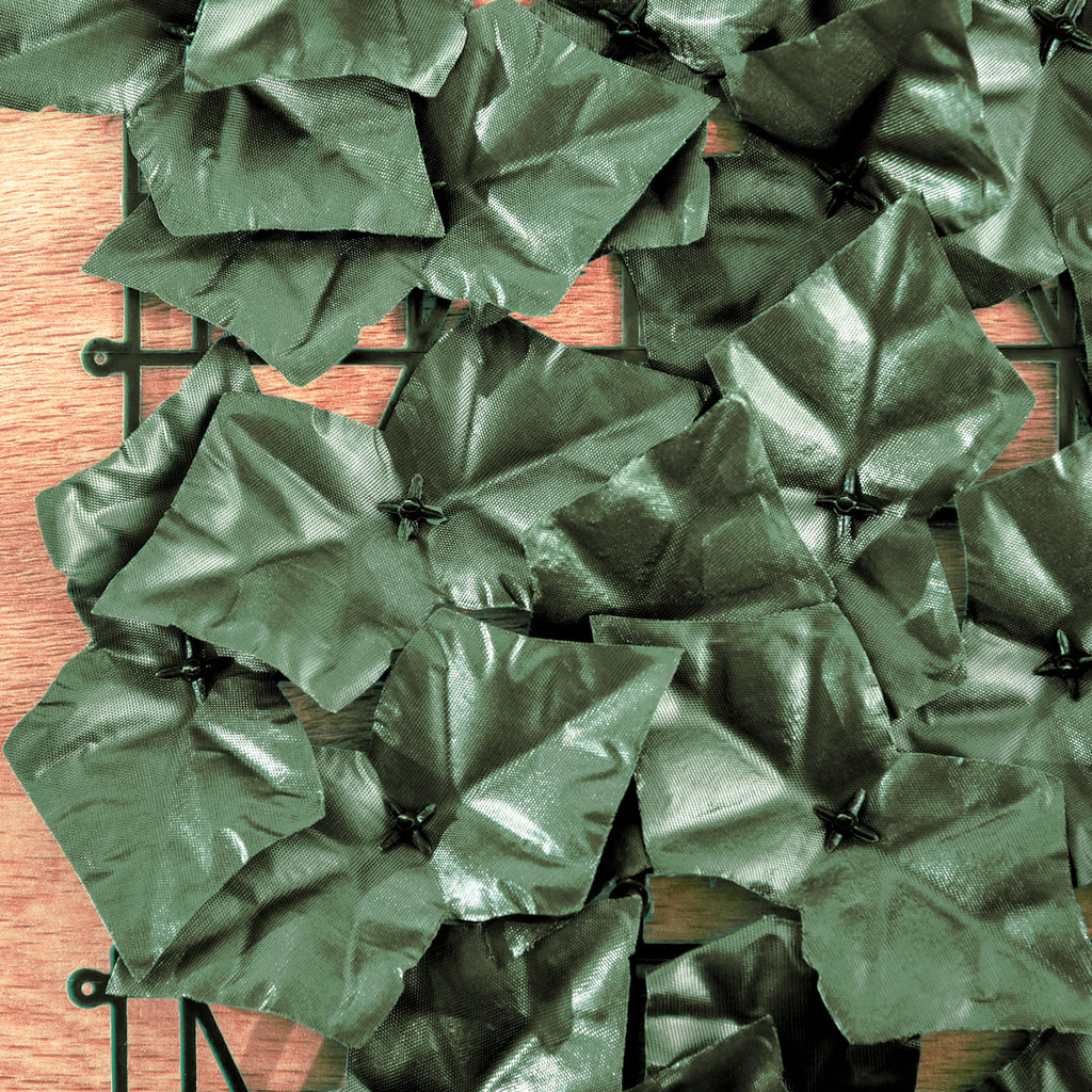 Outsunny Artificial Hedge Roll for Balcony and Garden in Anti-UV PE, Fake Hedge with Dark Green Leaves 300x100cm