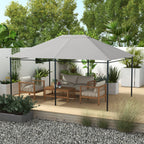 Outsunny 4x3m Replacement Roof for UV-Resistant Gazebo in Polyester with Air Vent, Light Grey