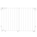 PawHut Dog Safety Gate, 74.5-111.5x74.5 cm, Stairs, Self-Closing, One-Handed Opening, White