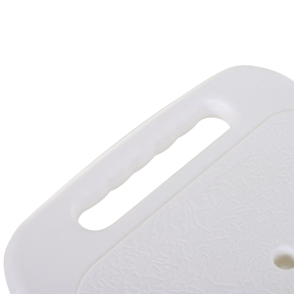 8-Level Adjustable Shower Chair with Drainage Holes, Aluminum and PE, 48x42x71-83.5 cm, White and Silver