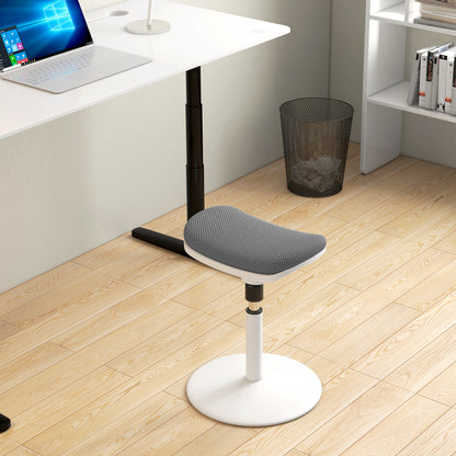 Ergonomic and Padded Stool with Adjustable Height with 5° Inclination, 41.5x41.5x51.5-71.5 cm, Gray