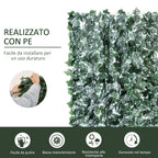 Outsunny Faux Ivy for Balcony in Anti-UV PE, Artificial Hedge Roll with Leaves, 240x100cm, Dark Green