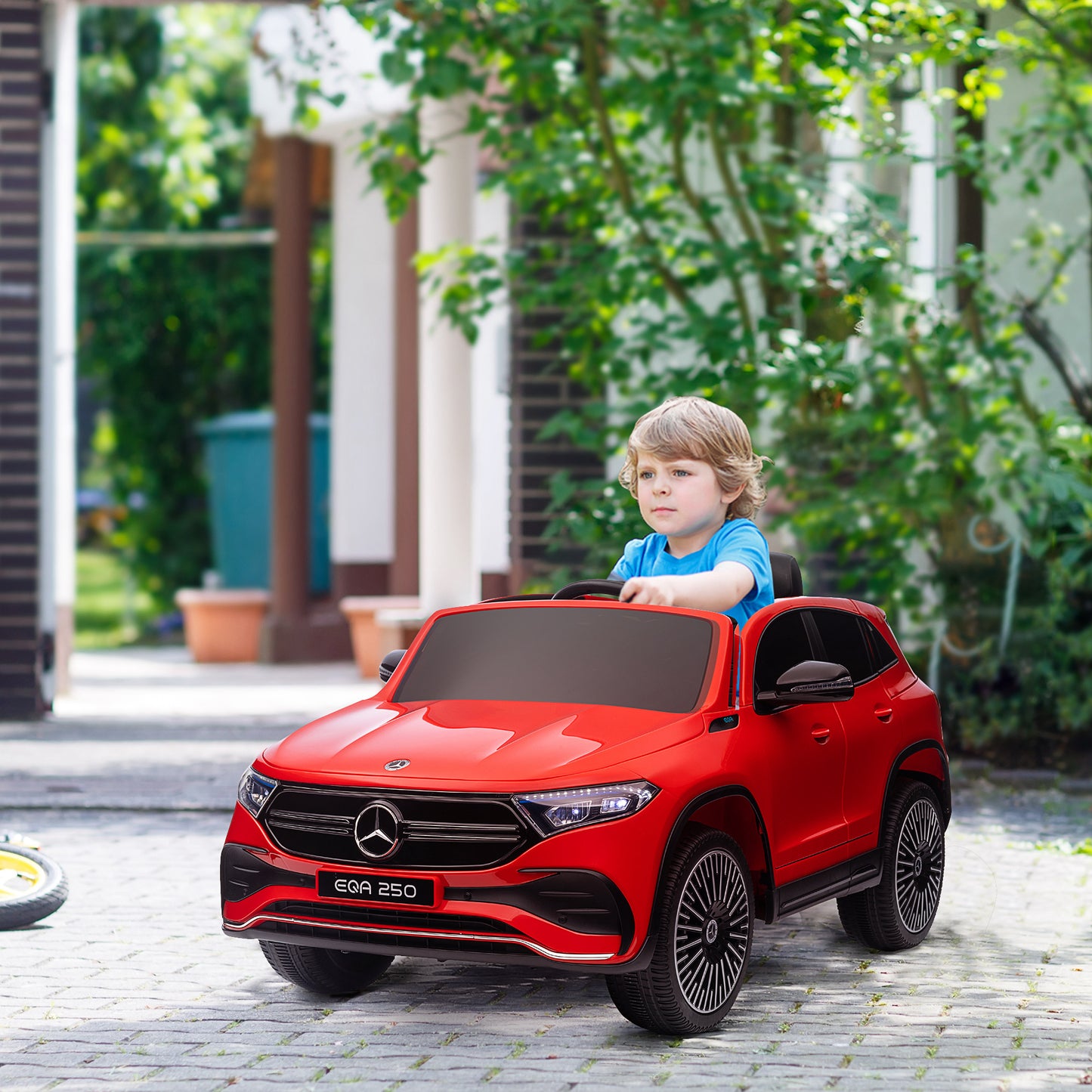 HOMCOM Electric Car for Children 3-8 Years with Remote Control, Headlights and Horn, Red and Black - Borgè