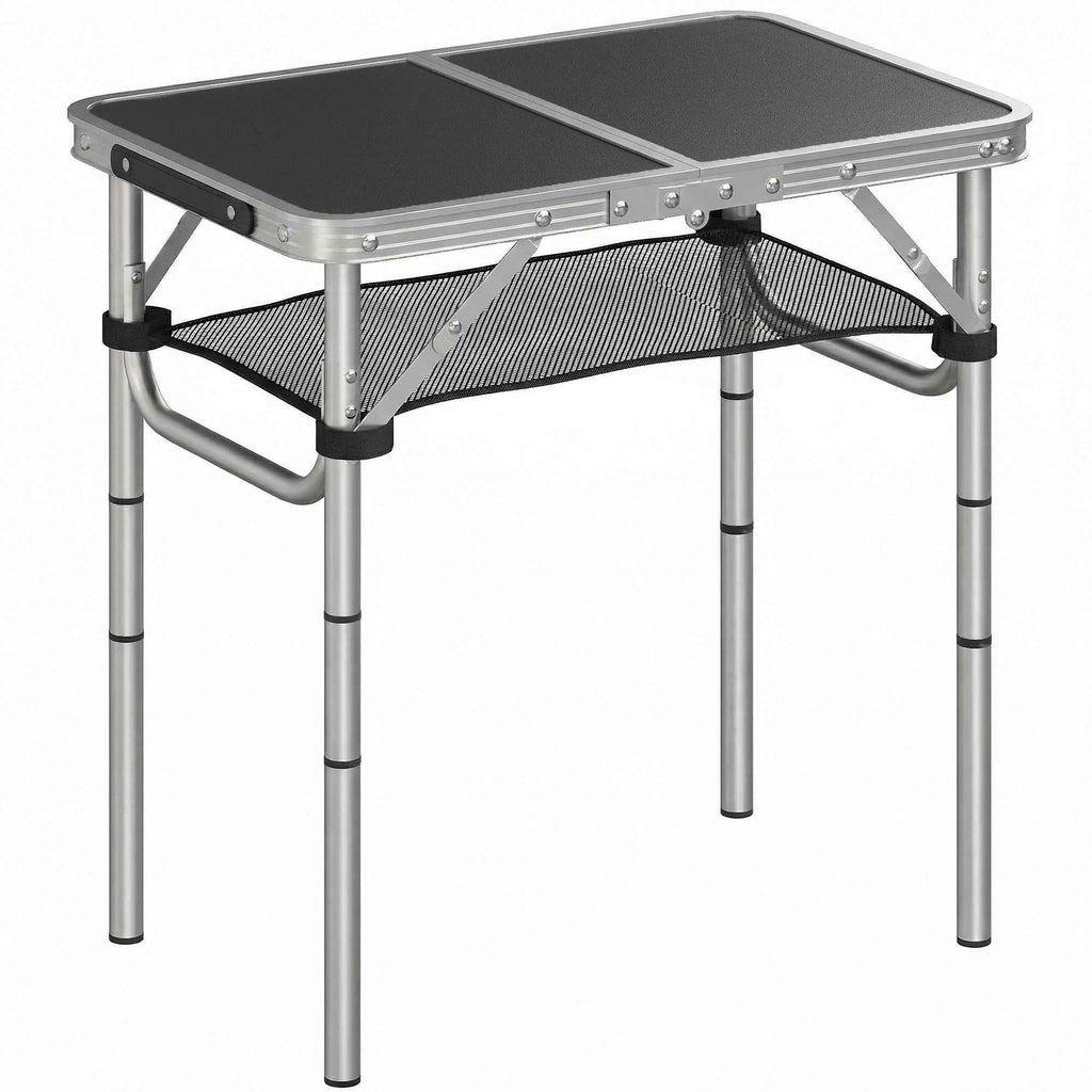 Outsunny 60cm Folding Camping Table, Picnic with Netting, Black