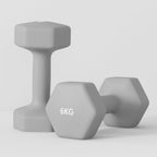 SPORTNOW Set of 2 Hex Dumbbells, 2x6 kg, Metal and Plastic, with Non-Slip Grip, 22x10x10 cm, Grey