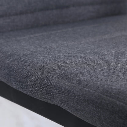 Set of 4 Upholstered Chairs for Living Room or Dining Room, Modern Kitchen Chairs, in Metal and Grey Fabric