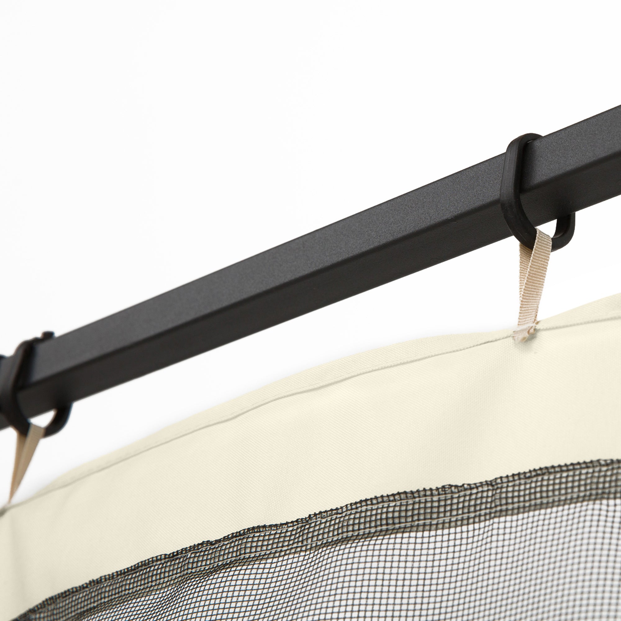 Outsunny Universal Replacement Gazebo Mosquito Net with Zippers, 352x207cm - Black and Beige
