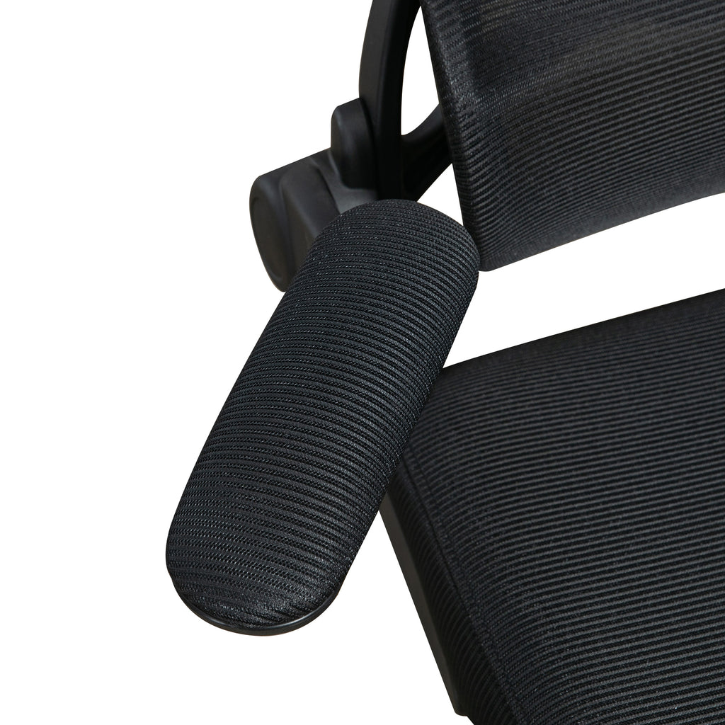 Vent office chair at adjustable height with inclination and lumbar support, 62x58x120-133 cm, black - Borgè