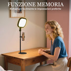 LED Desk Lamp with Phone Holder, 5 Light Colors and 10 Brightness, Black