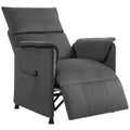 Electric Recliner Chair with Remote Control and Footrest, in Velvet Effect Fabric, 80x83x104 cm, Black