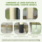 Multi-Level Cat Tree, 104 cm Tall, with House, Bed, Scratching Posts, Brush and Ball, Grey