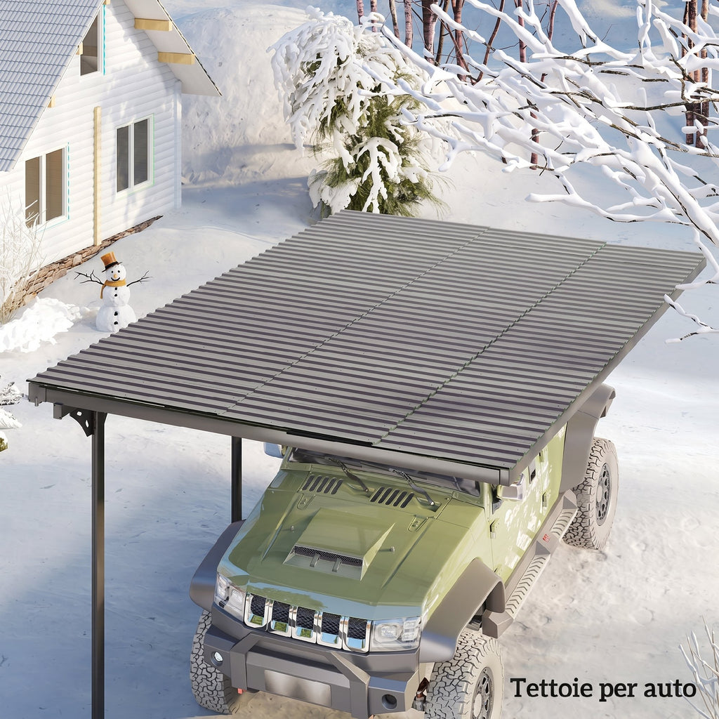 Outsunny Set of 12 Replacement Panels 129x45 cm for Garden Sheds in Grey Galvanized Steel